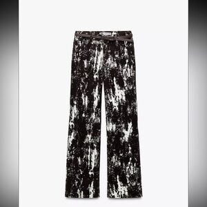 Black and White Abstract Print jeans